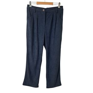 Halara Navy Ribbed Wide Leg Pants Women’s Medium NWT Elastic Waist Trouser